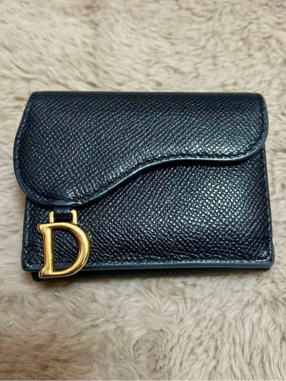 Dior Saddle Compact Wallet Black EUC Box